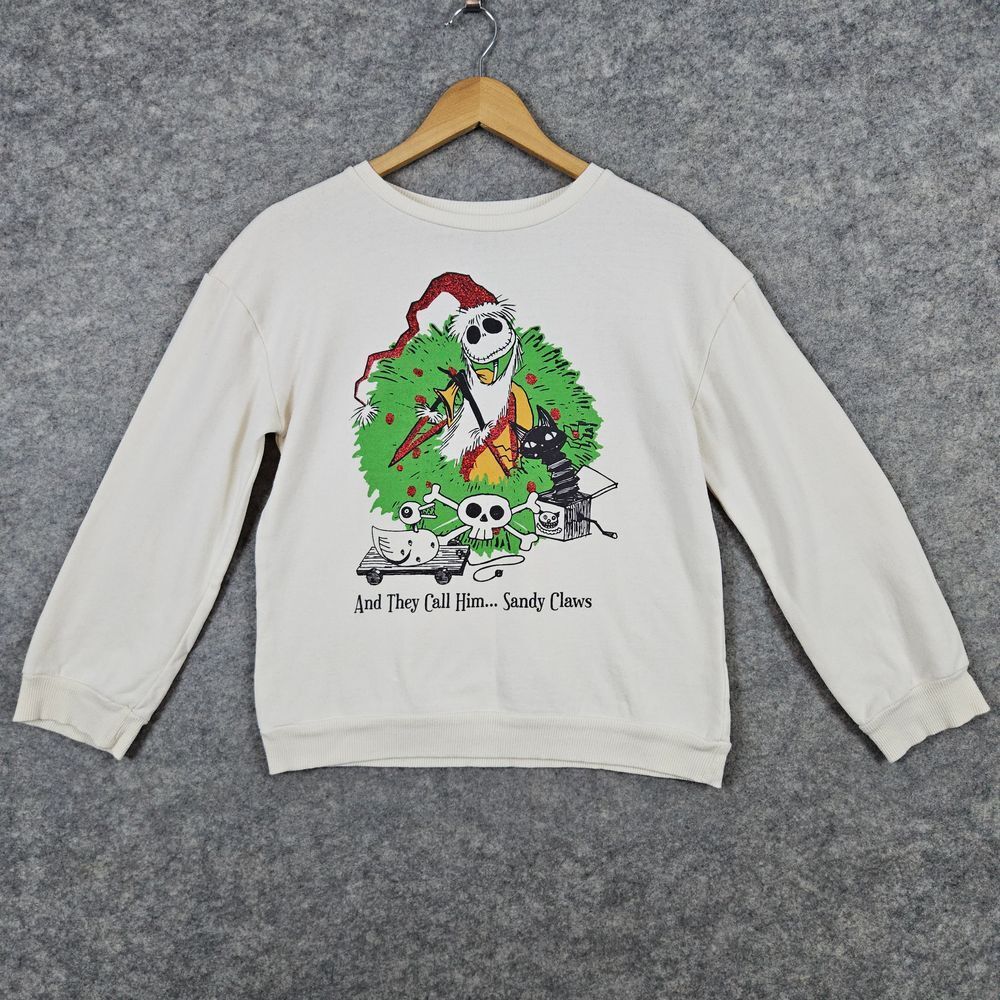 Disney Nightmare Before Christmas Sweatshirt Size Youth XL Graphic Print Glitter